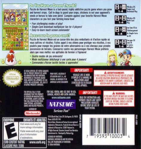 Puzzle de Harvest Moon jeu rétro pour console - Édition classique