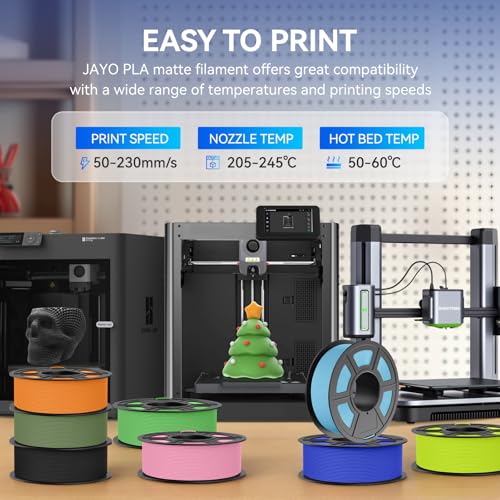 Image of JAYO Matte PLA 3D Printer Filament 1.75mm Light Yellow, Matte Surface Conceals Layer Lines, 1.1kg (2.42 lbs) Spool, Accuracy + /- 0.02 mm, Fit Most FDM Printers