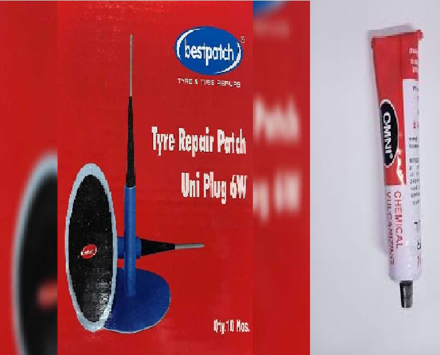 9W) Uniseal Tubeless Tire Tyre Puncture Repair (10 Pcs) and Omni Chemical Vulcanizing Fluid (CVF 75 ml) Adhesive/Solution Pack of 1 Piece-image-34