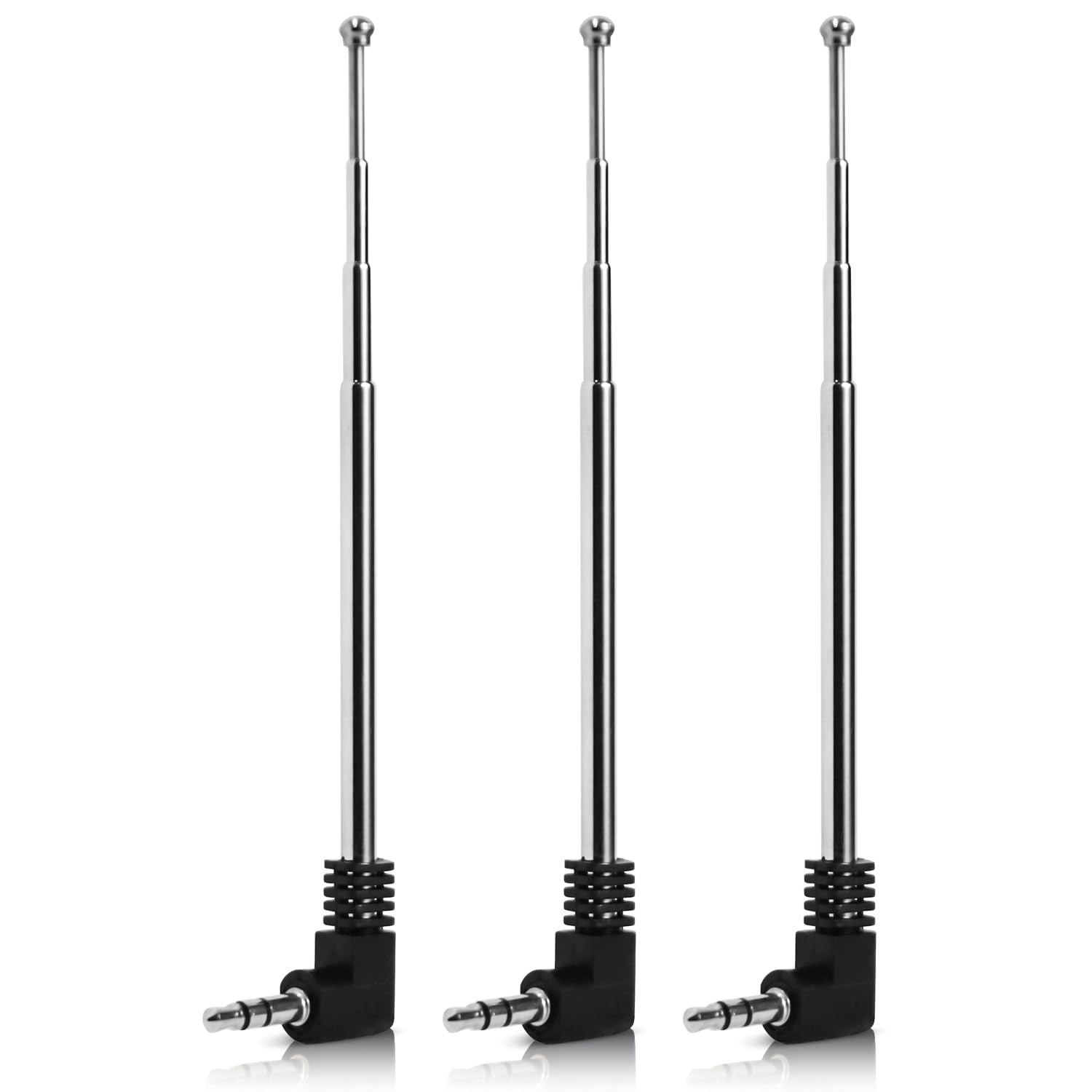Teleskopowa antena FM ze złączem wtykowym 3,5 mm do telefonu komórkowego, wzmacniacz sygnału radiowego, odbiornik stereo, audio, odbiornik kina domowego, 3 szt