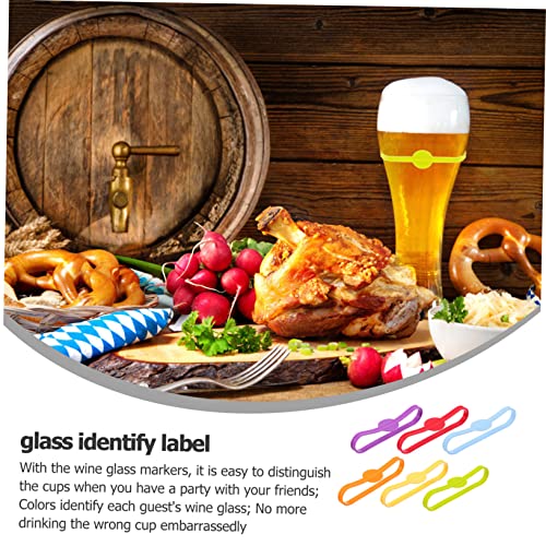 Marcadores de silicona para copas de vino PRETYZOOM: identificadores elegantes para cenas 5