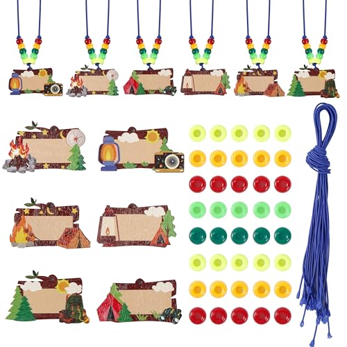 butarfe 24 Sets Camping Beaded Necklace Craft Kits – Camp