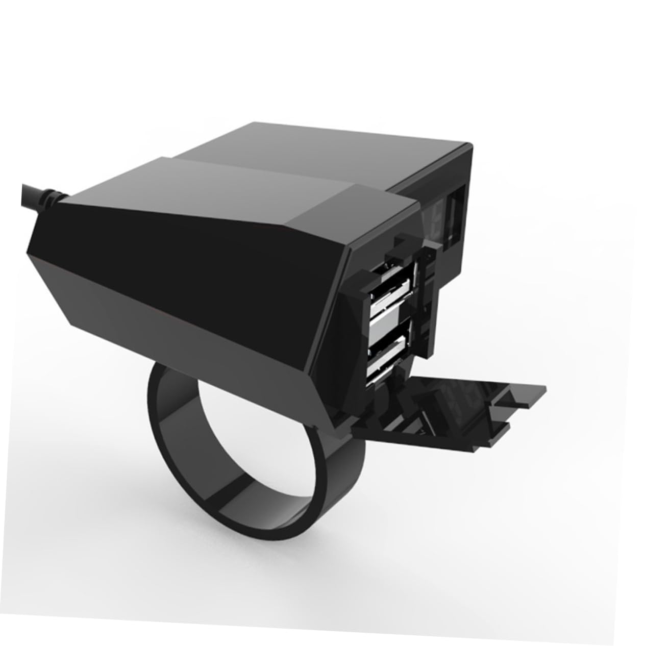 BUGUUYO High Grade USB Charger for Motorcycle with Dual Ports Led Digital Display for Phone Tablet and Digital Camera Black