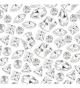 Sew on Rhinestonese 48Pcs Mixed Shape Flat Back Crystal Rhinestones with 2 Holes Sewing Glass K9 ...