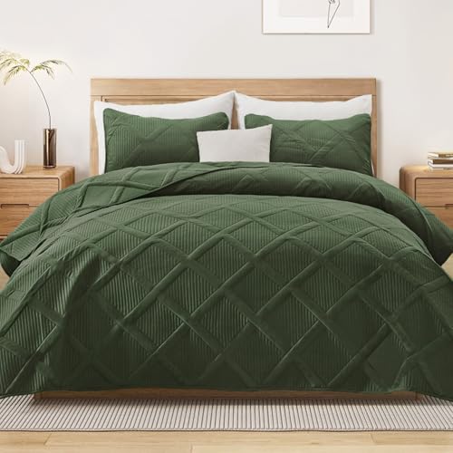 Exclusivo Mezcla Twin Size Quilt Set - Olive Green Quilts