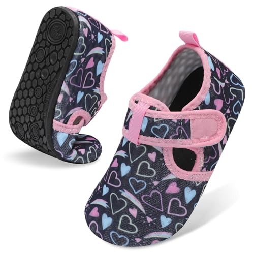 Image of LeIsfIt Kids Water Shoes Girls Boys Quick Dry Aqua Socks Breathable Swim Shoes Non-Slip Barefoot Socks for Beach Surf