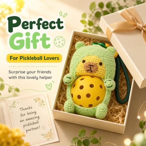 RORLAND Pickle Sparkle | Pickleball Funny Gift for Women or Men | Hand-Crochet PickleDoll Capybara Keychain | Pickleball Plush Tote Bag Charm | Ideal Gift for Pickleball Players or Teammates - image 6