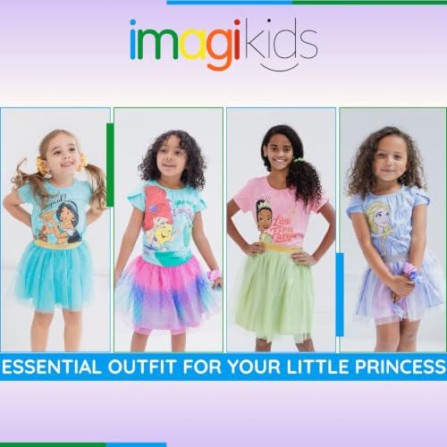 Image of Disney Princess Girls' T-Shirt and Tutu Skirt Set with Scrunchie Toddler to Big Kid