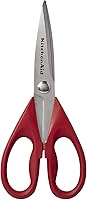 KitchenAid All-Purpose Kitchen Shears, Stainless Steel Blades, Soft Grip Handle, Dishwasher Safe, Protective Sheath, Red 8.72"