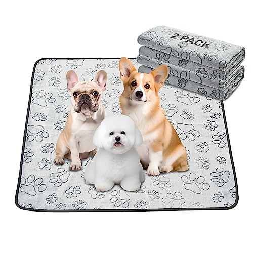 Qeils Reusable Puppy Pads, Washable Pee Pads, Leakproof 36"x 41" 2 Pack
