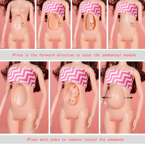 dollbie 3-Pack 11.5 inch muñecas embarazadas con vestidos miniatura 7