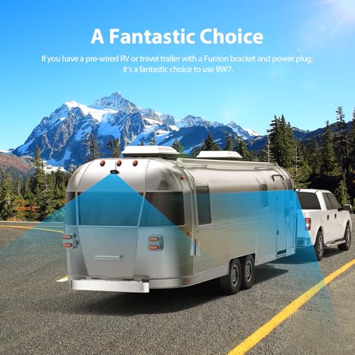 Image of ZEROXCLUB 3-Camera Wireless RV Backup Camera System with 7-Inch Monitor, 1 Rear Sharkfin, 2 Side Cameras, DVR Monitor & IR Night Vision, IP69K Waterproof, Compatible with Furrion Pre-Wired RV Trailer
