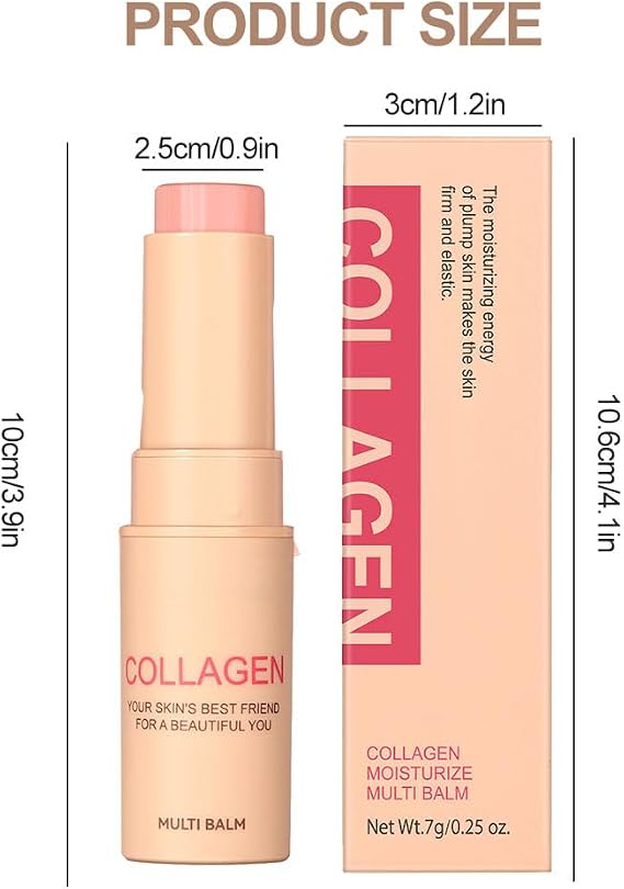 Collagen Boosting Moisture Balm Stick, Anti Wrinkles Sticks for Anti Wrinkles, Hydrating Moisturizers for Women and Girls, Hydrating Balm - Boost Collagen & Moisture For Face, Eyes, Neck (7g)