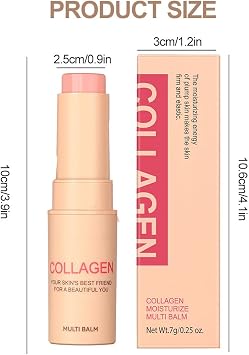 Collagen Boosting Moisture Balm Stick, Anti Wrinkles Sticks for Anti Wrinkles, Hydrating Moisturizers for Women and Girls, Hydrating Balm - Boost Collagen & Moisture For Face, Eyes, Neck (7g)