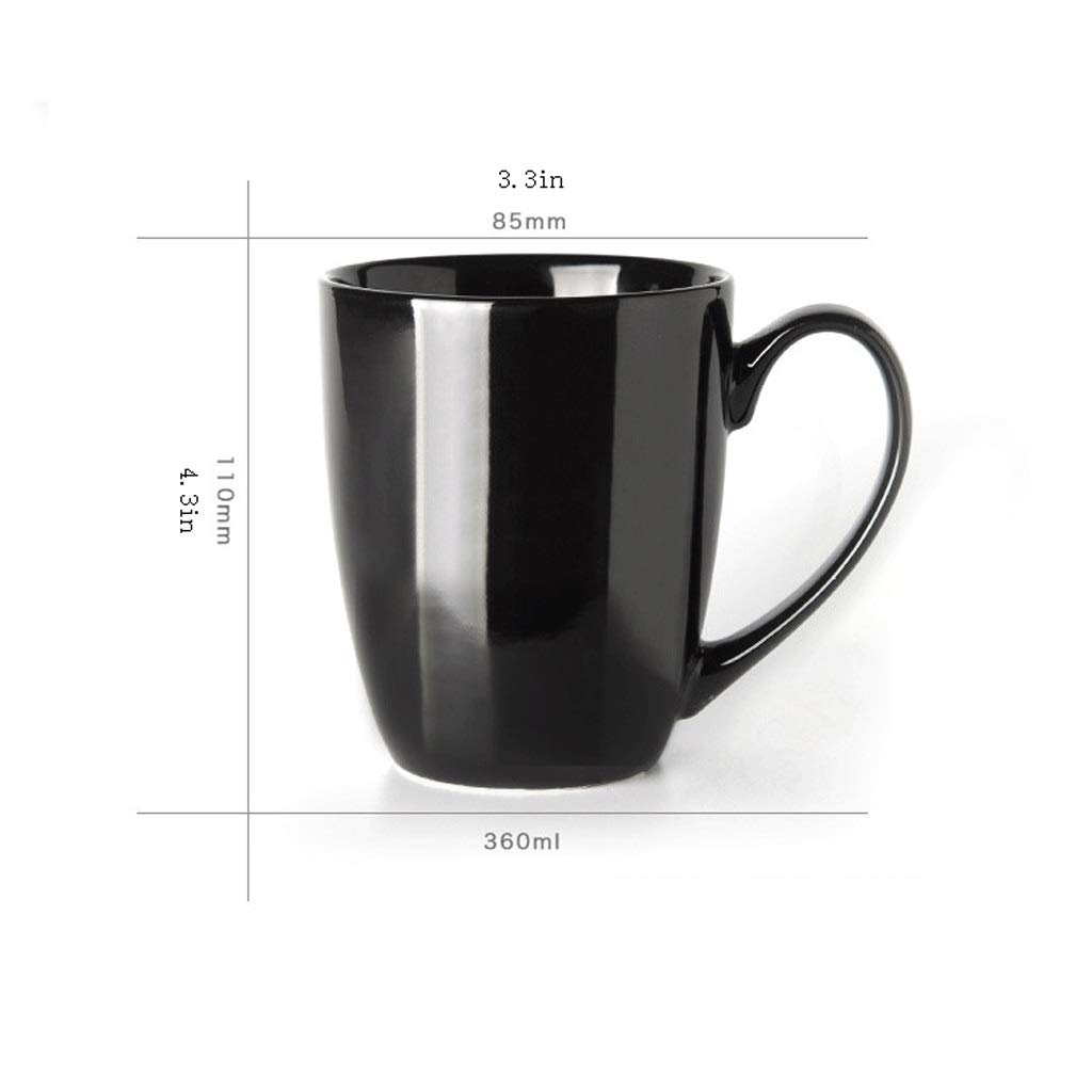 Tasse à café simple en céramique de couleur unie pour café, lait, petit déjeuner, boisson chaude, cadeau pour les employés de bureau ou la famille (vert)