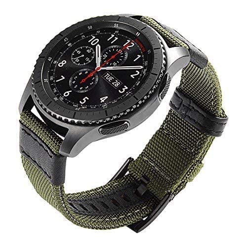Galaxy Watch 46Mm/ Galaxy Watch 3 45Mm Bands, Maxjoy Gear S3 Frontier Classic Nylon Band, 22 Mm Quick Release Replacement Strap Large Sport Wristband Compatible Samsung Gear S3 Smart Watch, Army Green #TOP2