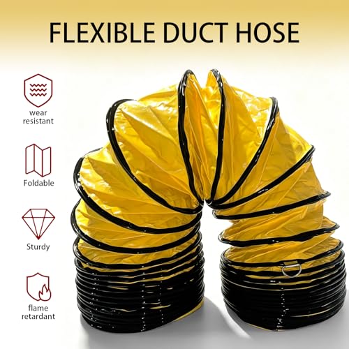 8 Inch PVC Flexible Duct with Adjustable Rope and D-Shaped Rings & Steel Support | Ducting Hose Suitable for Blower Ventilation Fan Exhaust Fan by KKOIUGQK - Used condition - Image 5