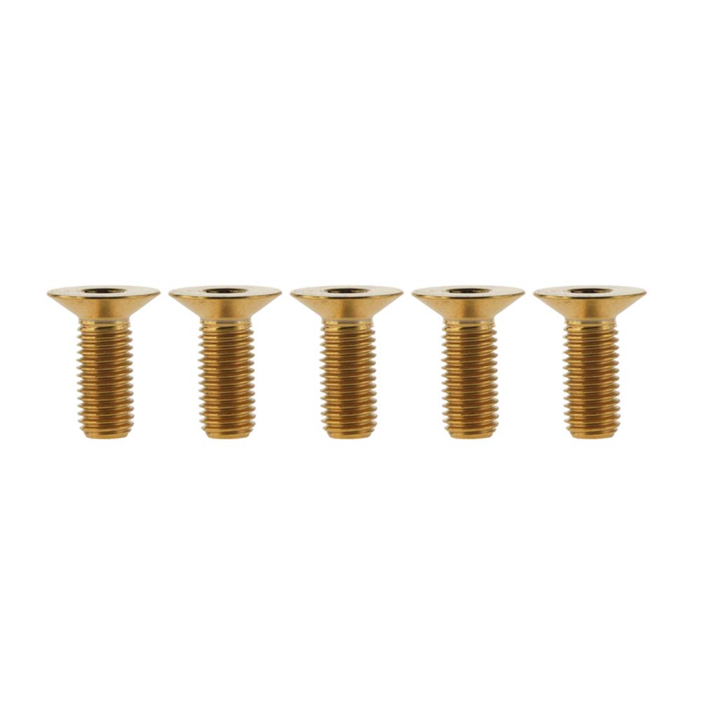 DWAMMEBRS Bolts DIN7991 M6x10 12 15 20 25 30 35 40 45mm Countersunk Hex Socket Screws Pack of 5(Gold,M6x10mm)