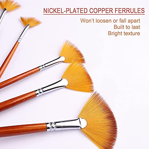 Gacdr Fan Paint Brush Set Of 9 Pcs thumb #5