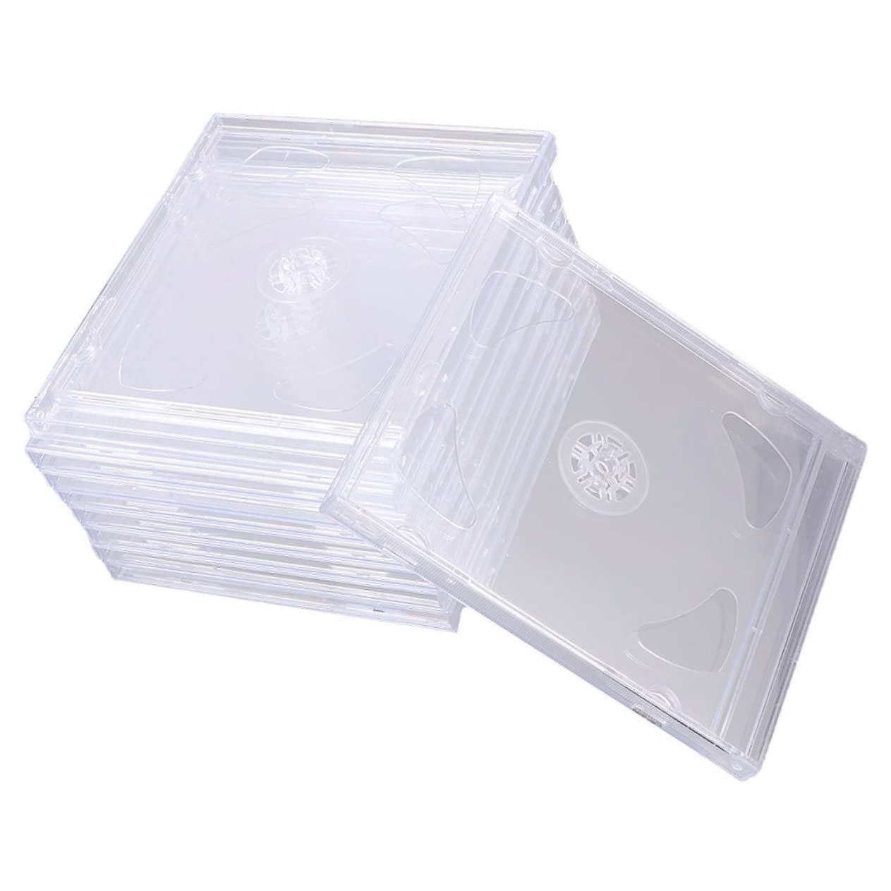 Unomor 9Pcs Acrylic CD Storage Case Transparent Double CD Jewel Holders for Organizing Dvds and and Lightweight Design for Travel and Home Use