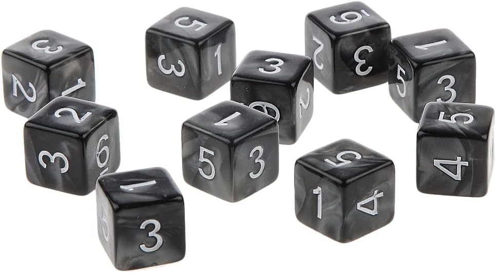 10pcs Dice Playing Games Multi-Sided D6 D10 D12 D20 Dices (Color : Red 16mm)