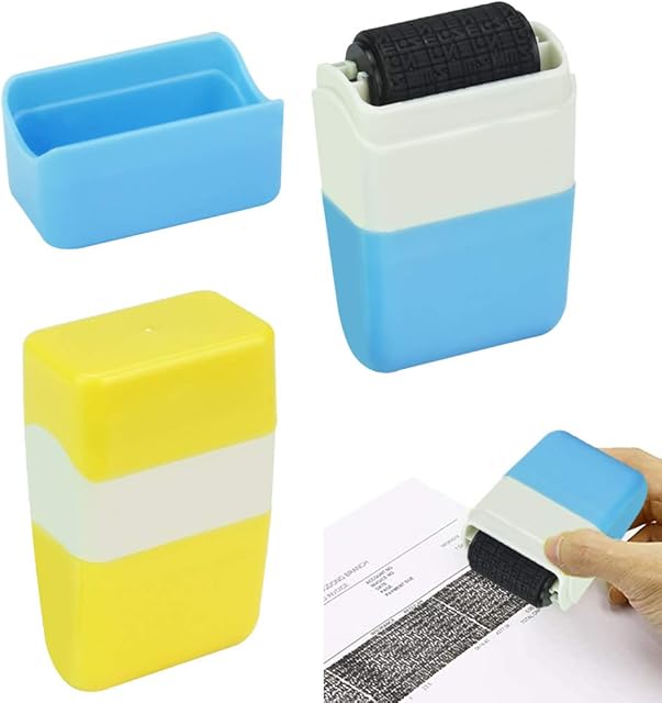OTTYMO Identity Protection Roller Stamps 2Pcs Identity Guard Roller Stamp Wide Rolling Address Blocker Stamp Data Defender for Security, Confidential Privacy Roller Stamp for Address Data Hide