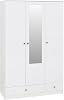 Denver 3 Door 2 Drawer Mirrored Wardrobe in White Gloss