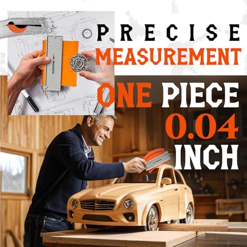 Image of Contour Gauge Profile Tool 5inch Adjustable Lock New ABS Plastic Super Guage with Woodworking Marker for Pipe, Tile, Flooring Contour Gauge for DIY Handyman, Men, Husband, Dad