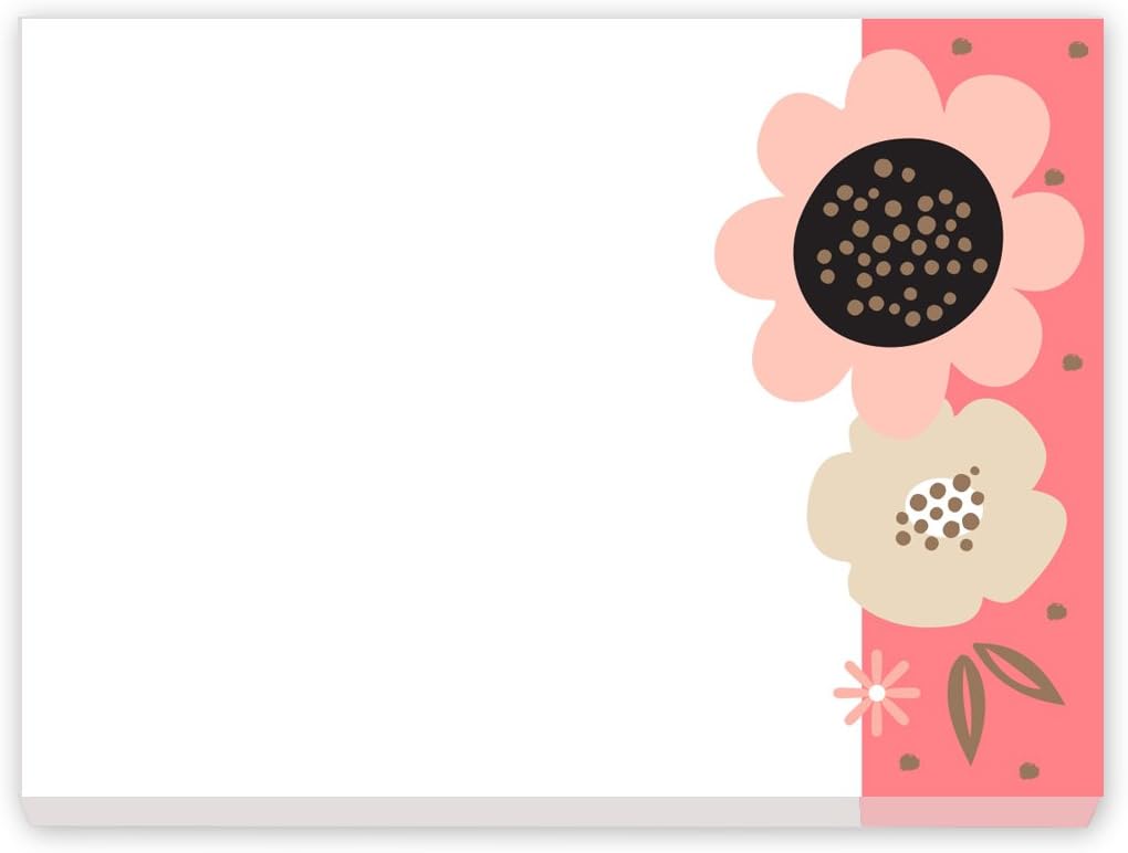 Custom Coral Floral Post It® Notes Personalized Stationery - Set of 6-50 Sheets per Post It® Note. Size: 3in x 4in. Made in the USA.
