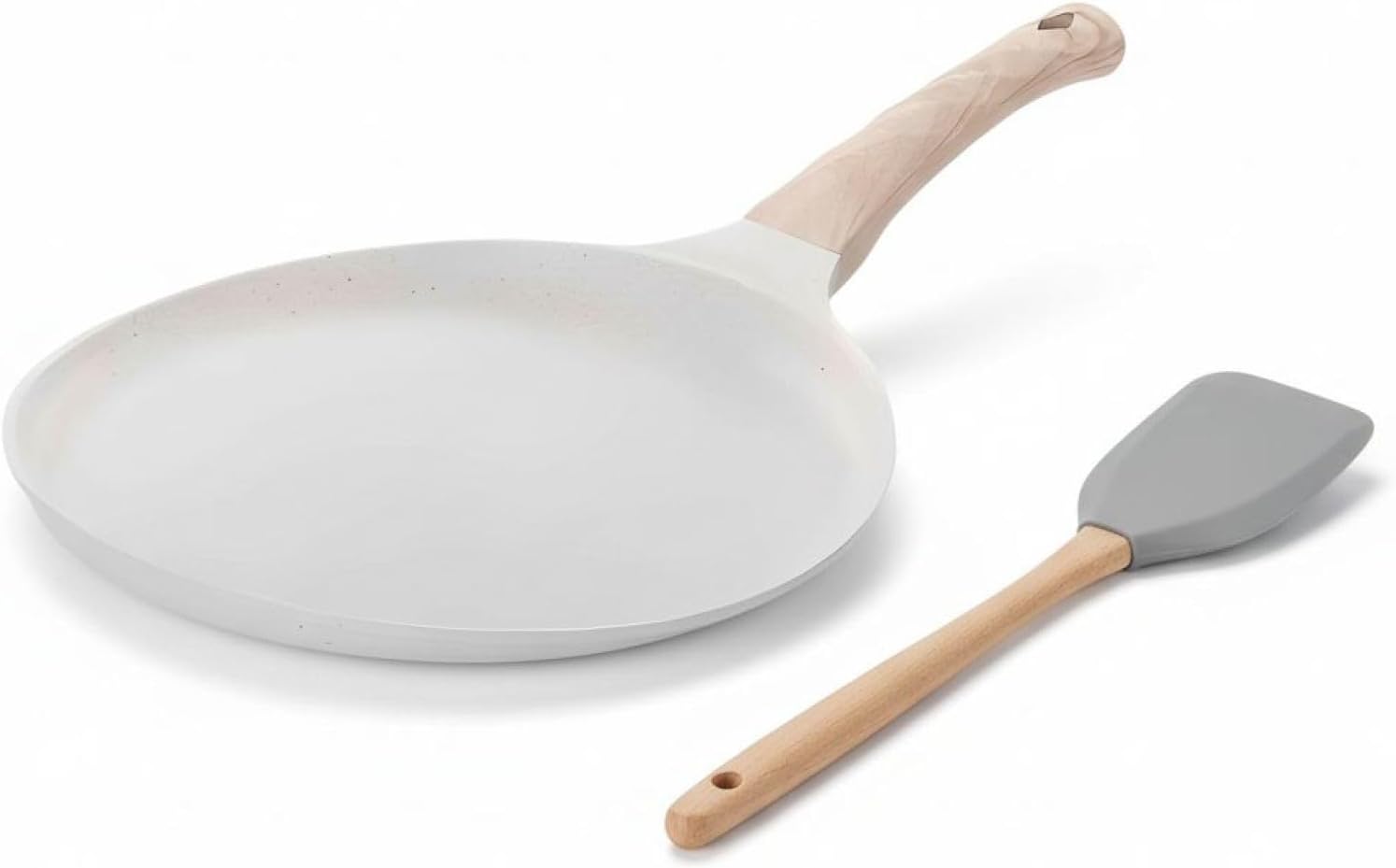 Maifan Stone Pancake Pan, 6-Inch Nonstick Flat Pan With Wood Handle, For Crepes, Omelets, Single-Serve Cook: 7.9-Inch