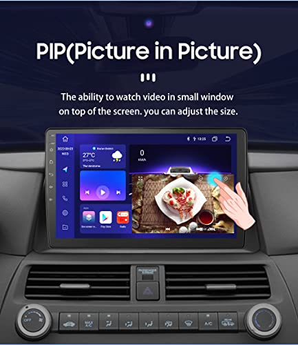 Hizpo Carro Android Stereo para Honda Accord 8º 2008-2013, tela sensível ao toque QLED de 10,1 poleg