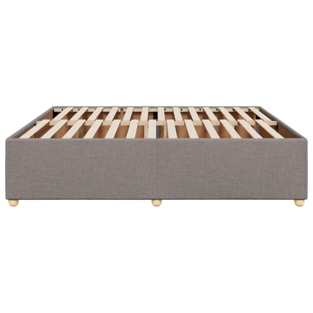 Cadre de Lit 200x200 cm en Tissu Taupe sans Matelas