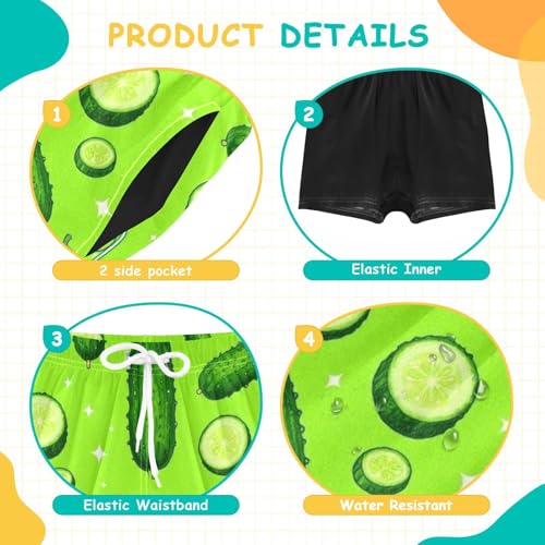 Short de bain garçon 4T Yuiboo imprimé concombre séchage rapide