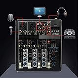 DJ-Mixer mit vier Kanälen, mit Bluetooth, mit USB-Schnittstelleneffekt, Karaoke-Netzwerk...