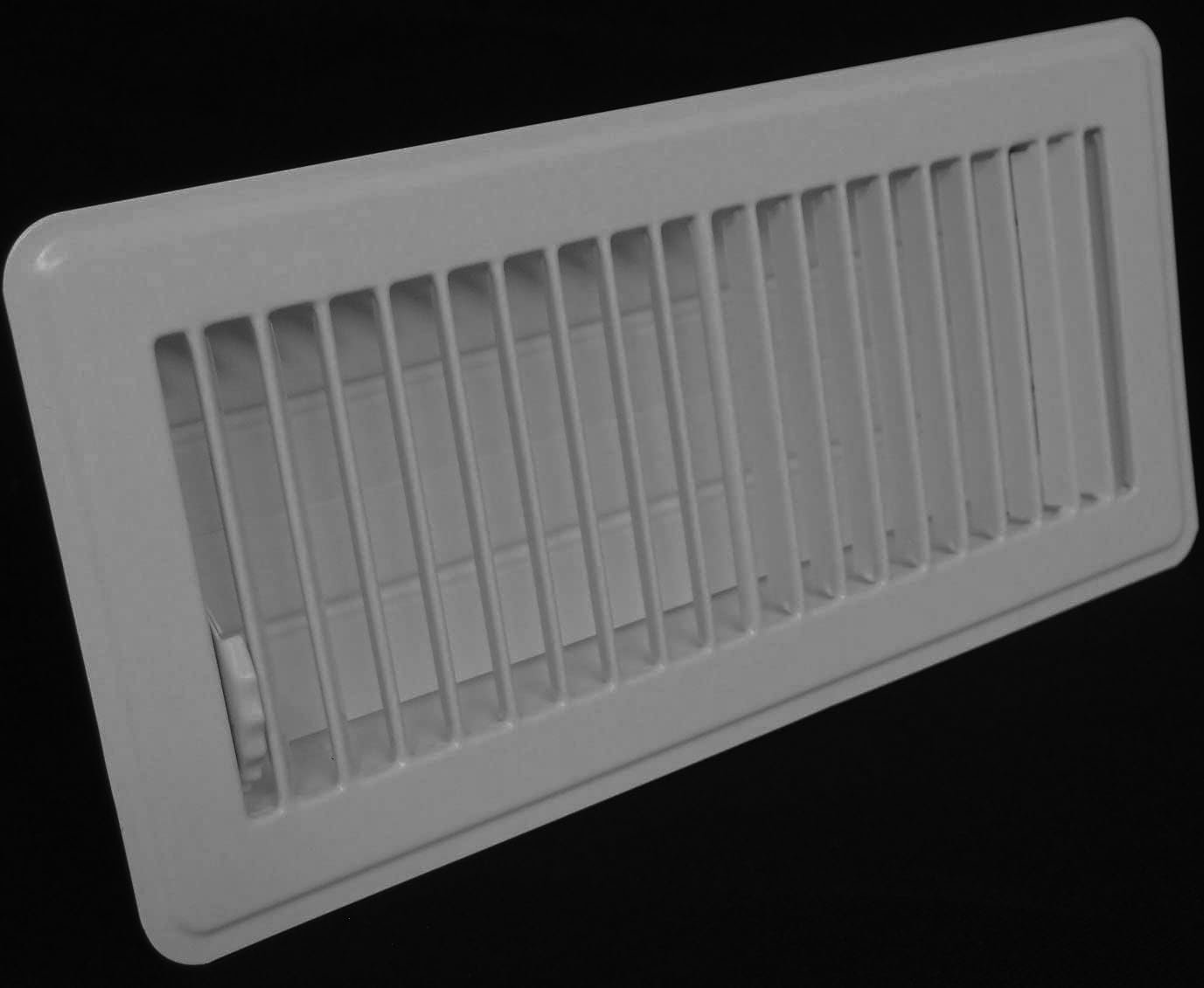 HVAC Premium 4" X 14" Floor Register with Louvered Design - Heavy Duty Rigid Floor Air Supply with Damper & Lever - Outer Dimensions [ 5.5 X 15.5] - Light Grey image 4