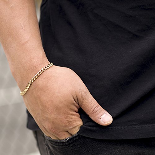 LIFETIME JEWELRY 5mm Cuban Link Chain Bracelet for Men & Women 24k Gold Plated3