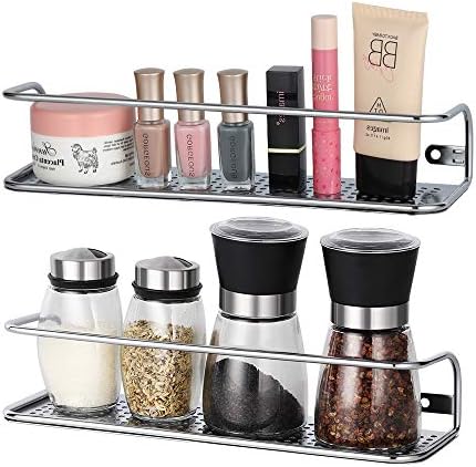 NEX Spice Racks, 2 Pack Wall Mounted Spice Storage Chrome for Kitchen ...