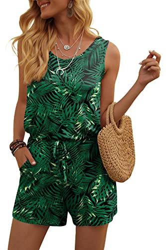 Image of DouBCQ Womens Summer Casual Sleeveless Loose Jumpsuits Romper with Pockets