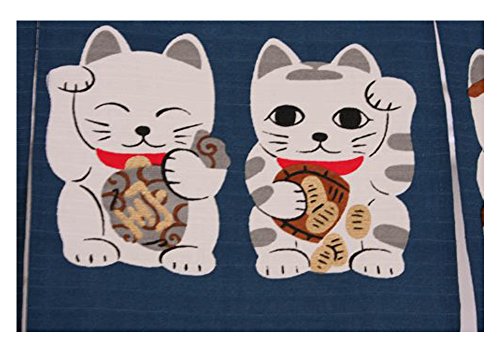 Noren (Japanese Curtain) Seven Beckoning Cat/Maneki Neko 17-507 85×30Cm From Japan #TOP4