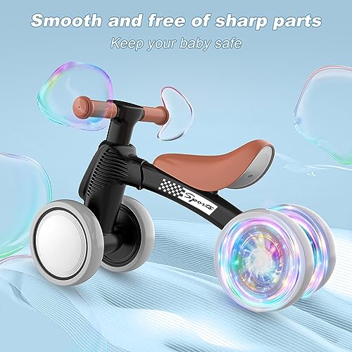 Image of Colorful Lighting Baby Balance Bike Toys for 1 Year Old Boy Gifts, 10-36 Month Toddler Balance Bike, No Pedal 4 Silence Wheels & Soft Seat First Bike, One Year Old Boy Birthday Gift.