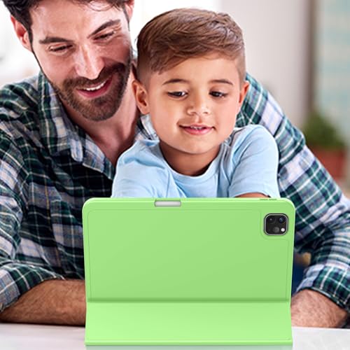 Image of ZryXal New iPad Pro 13 Inch Case (M5) 2025 / (M4) 2024 with Pencil Holder, Smart iPad Case [Support Pencil Pro and Pencil (USB-C)], Support Touch ID and Auto Wake /Sleep (Grass Green)