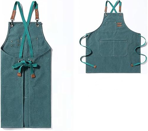 Miniatura 2 de Delantal de lona de algodón para pintura de artistas, delantal de chef con correas cruzadas en la espalda para hombres y mujeres, cocina