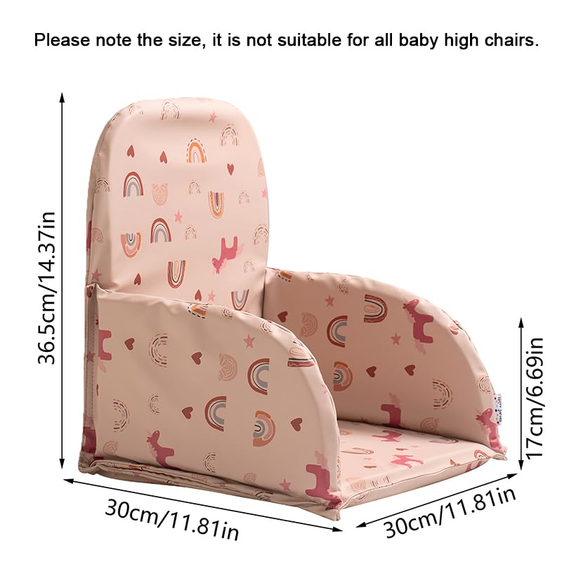 Image of Baby Large High Chair Cover Cushion Easy to Wipe Clean Seat Cover for Infant Dining Chair Highchair Accessories Multi-Use Cushion for Most Chairs & Floor Play, DJ Pink