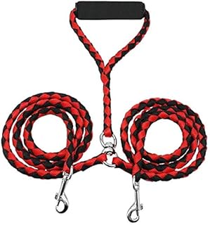 ADOGO® Dog Lead Splitter,No-Tangle Double Dog Leash for Walking and Traning 2 Dogs (Red & Black)