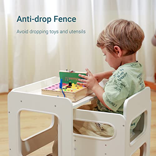 Tilhumt Montessori Weaning Table And Chair Set, Toddler Kids Table And Chair Set, Adjustable Height And Activity Table With Fence For Read, Play Toys, Arts, Crafts, Montessori Furniture For Toddlers #TOP2