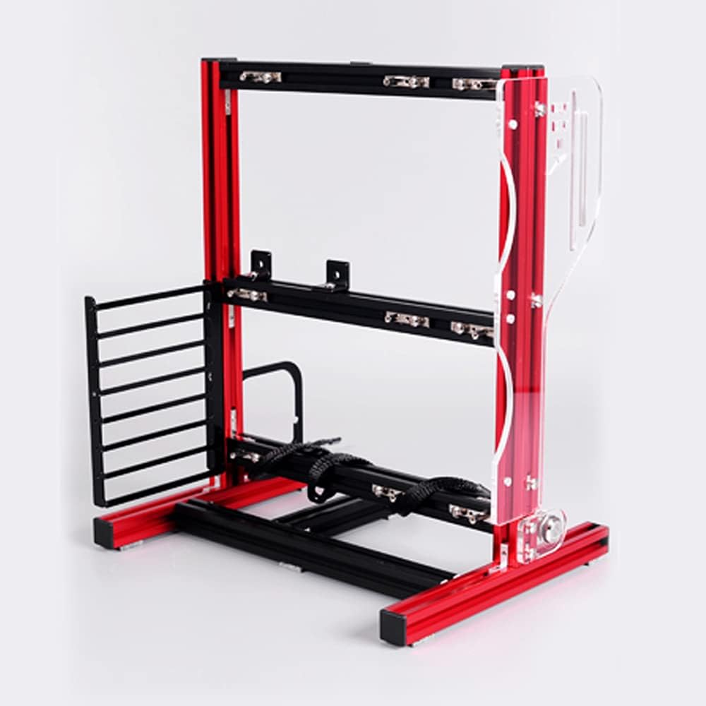 Open Air Computer Case, PC Frame Test Bench, DIY Computer Motherboard Case Rack, Open Air Frame Chassis Bracket, Vertical Motherboard Chassis for Creative Assembly Support ITX ATX MATX (Red)