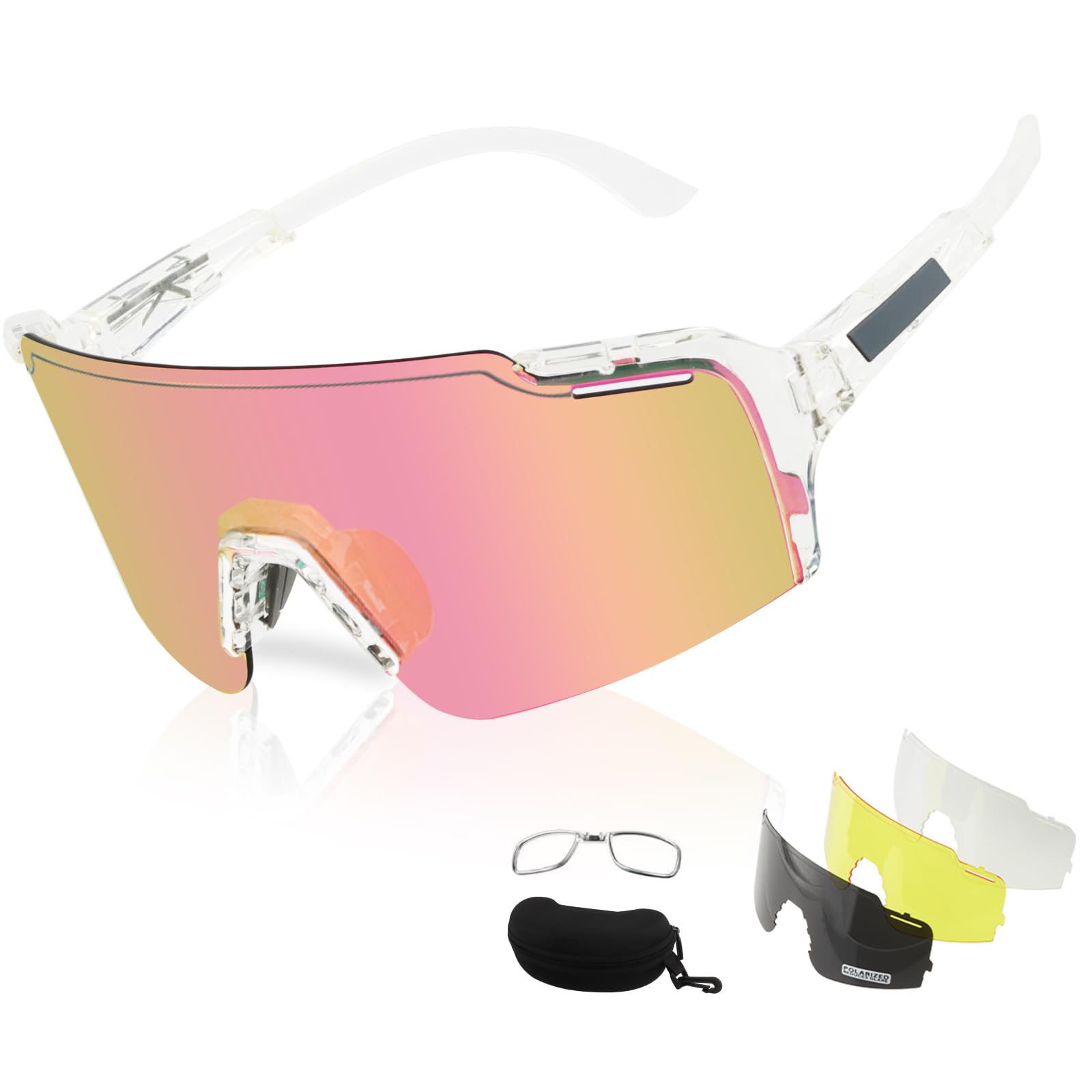 ToopMount Polarized Cycling Glasses, Sports Sunglasses with 2 Interchangeable Lenses