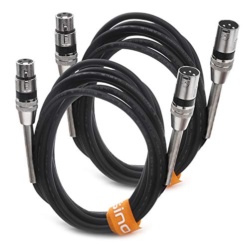 TISINO 2-Pack XLR Microphone Cable, 3-Pin XLR Male to Female Mic Cords Patch