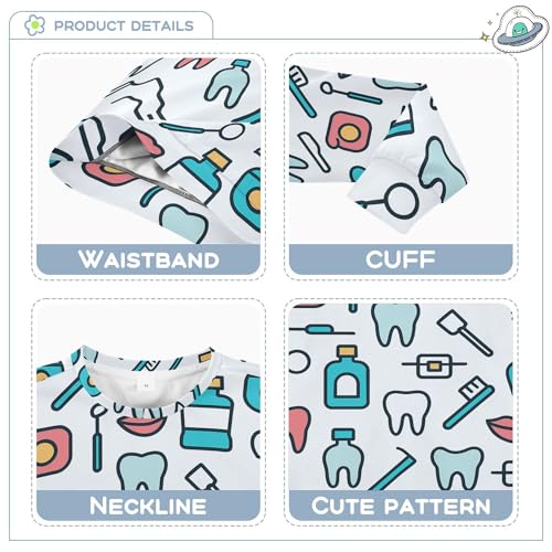 JUNZAN Dentistry Icons Dental Elements Gray Big Girls Pullover Hoodie Long Sleeve Kids Hoodies Boys Camping 4T3