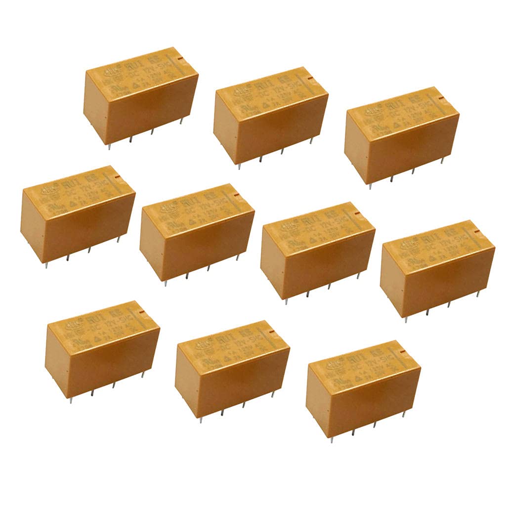 MENT 12VDC Coil 8-Pins DPDT Mini Power Relays Signal Relays HK19F-SHG - Pack of 10